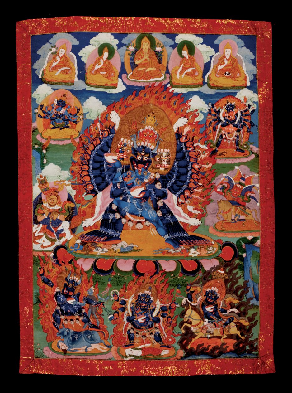 Tibet - Sectie van Yamantaka Thanka (gedenkteken) door Unbekannt Unbekannt
