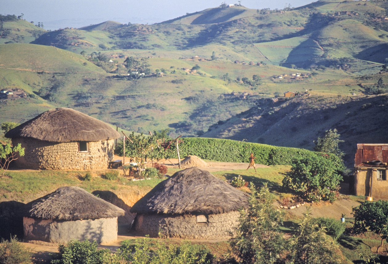 Zulu Dorp, nabij Eshowe door Unbekannt Unbekannt