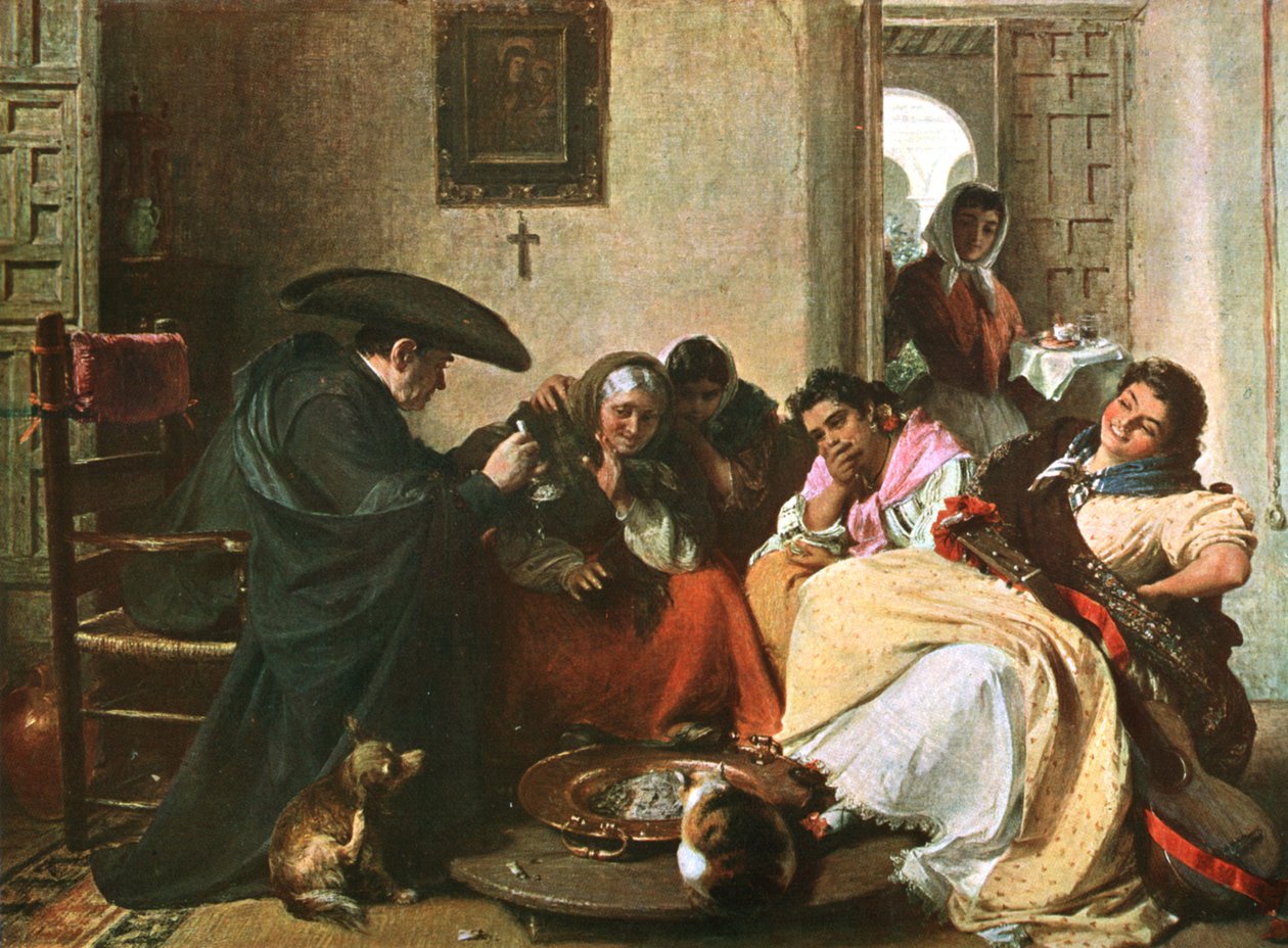 Een gesprek rond de brasero, 1866, ca. 1902 door Unbekannt