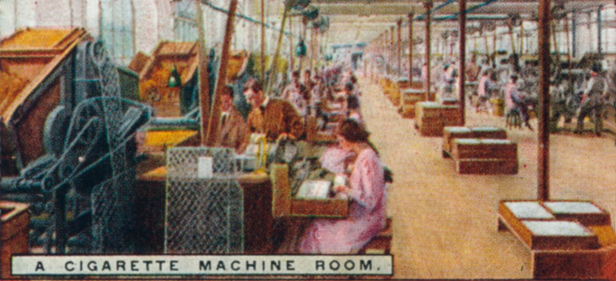 Een sigarettenmachinekamer, 1926 door Unbekannt