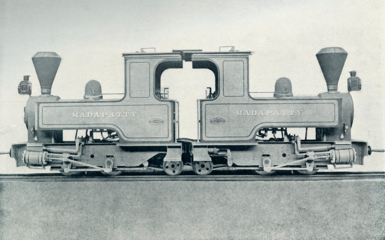 Een dubbele locomotief door Unbekannt