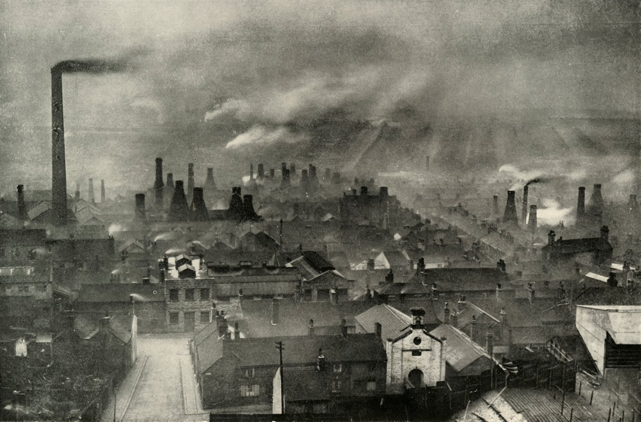 Een Fabriekslandschap in de Potteries door Unbekannt