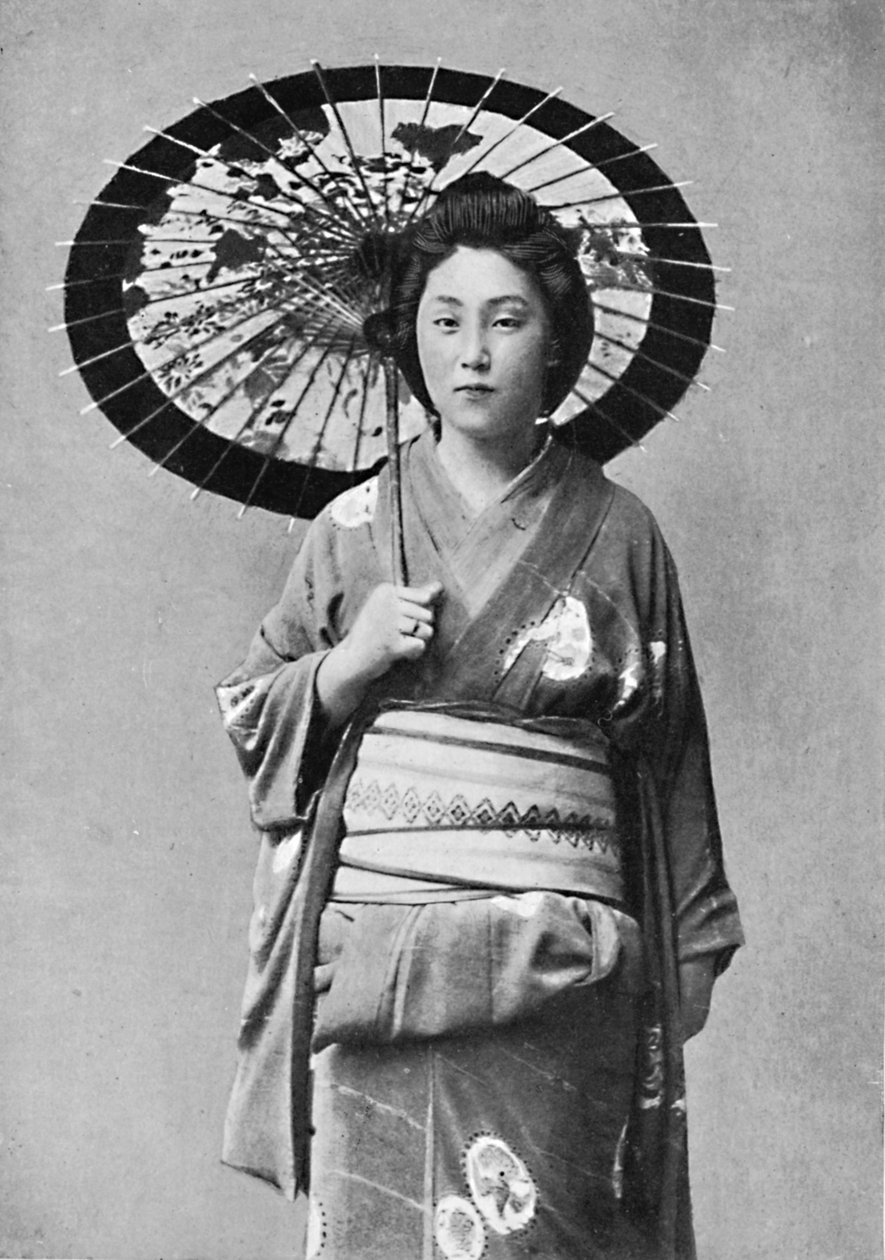 Een Japanse dame in wandelkostuum, 1902 door Unbekannt