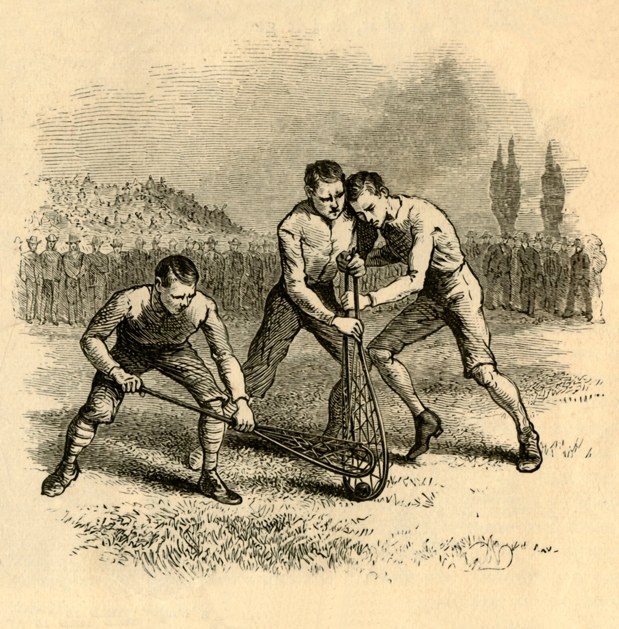 Een levendige scrimmage, 1881 door Unbekannt