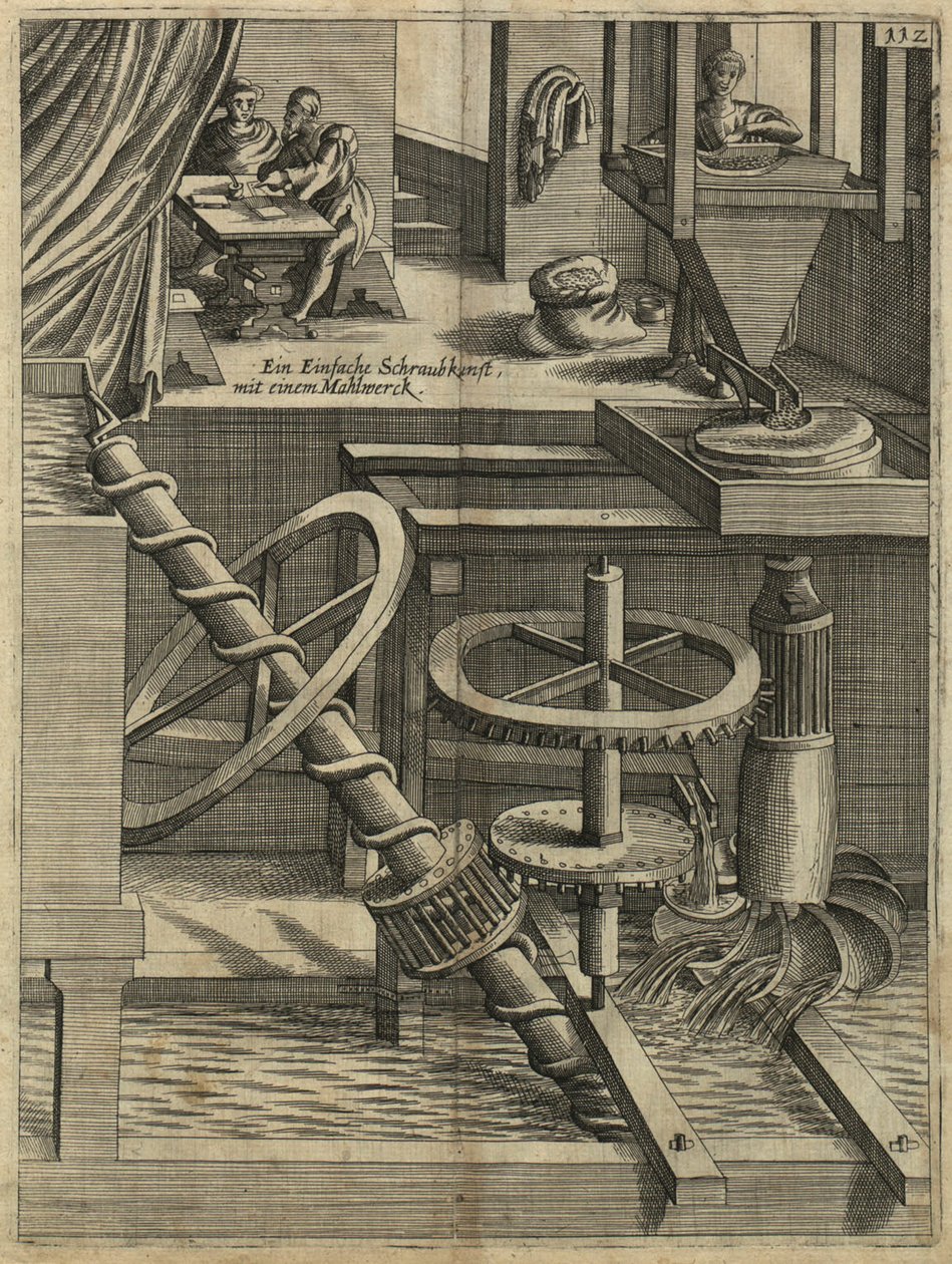 Een molen als perpetuum mobile, 1629 door Unbekannt