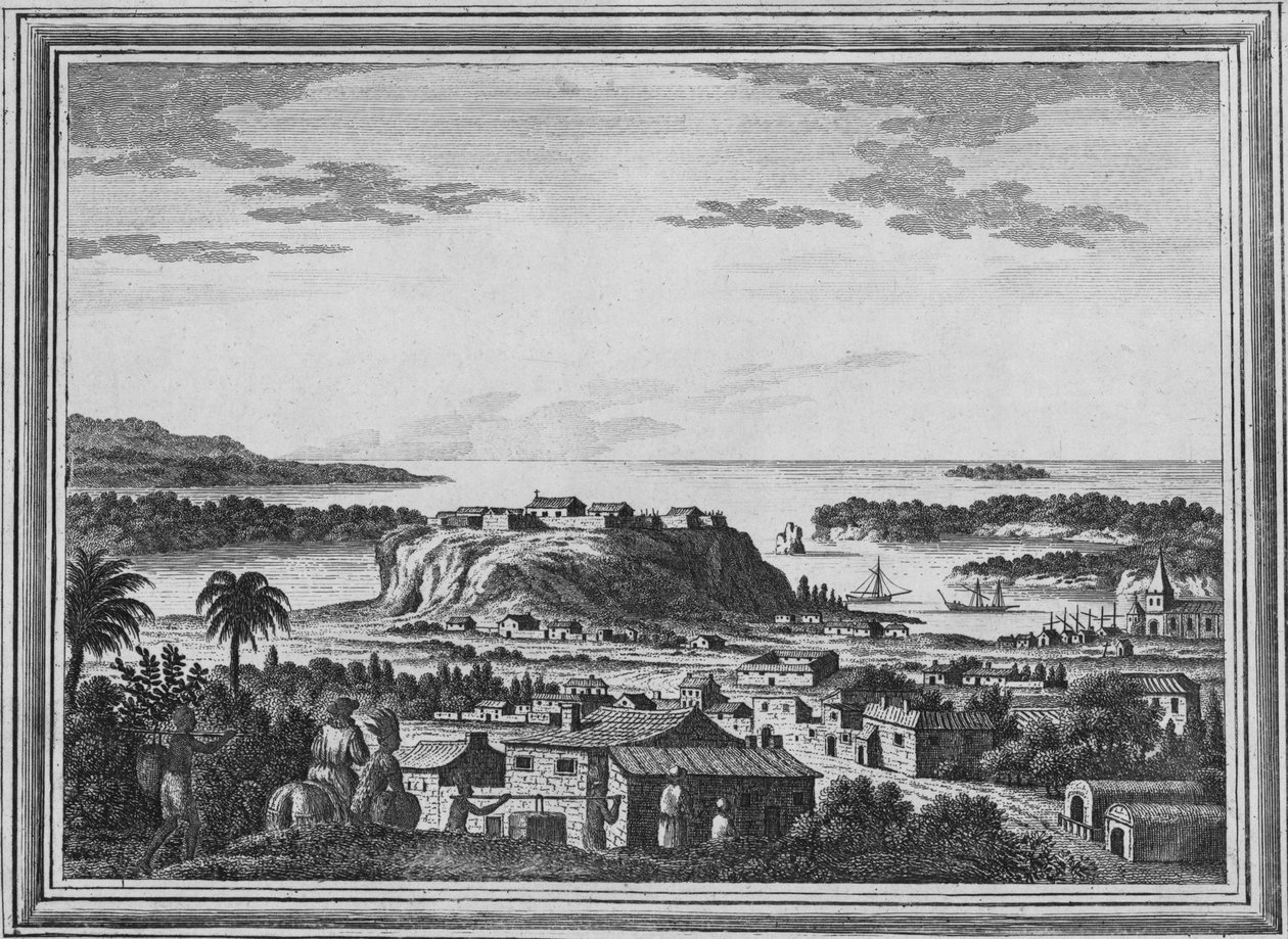 Een uitzicht op de haven van Acapulco, ca. 1768 door Unbekannt