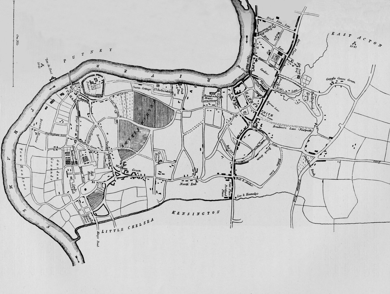 Een kaart van Fulham in 1813, 1911 door Unbekannt