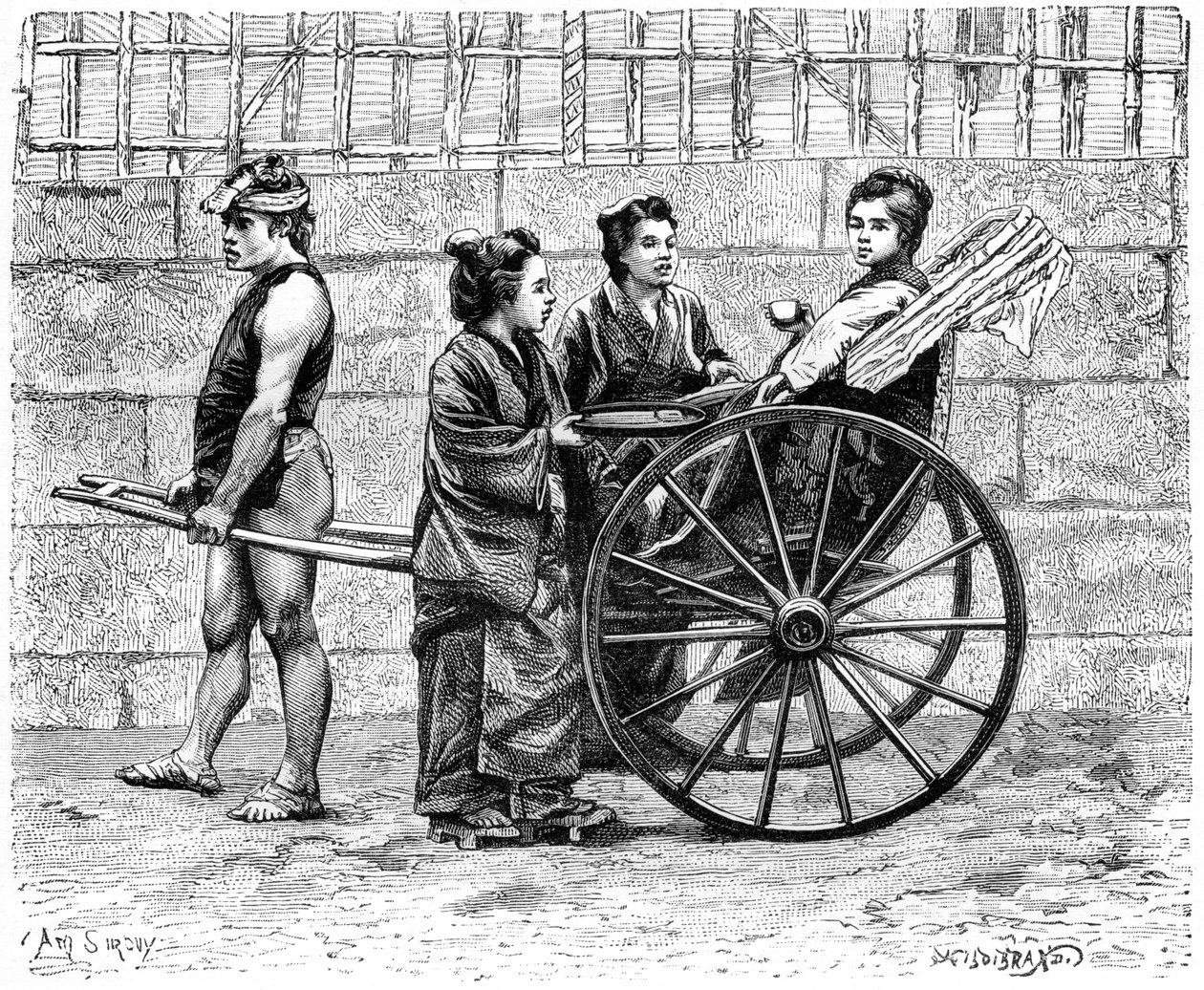 Een riksja, Japan, 1895 door Unbekannt