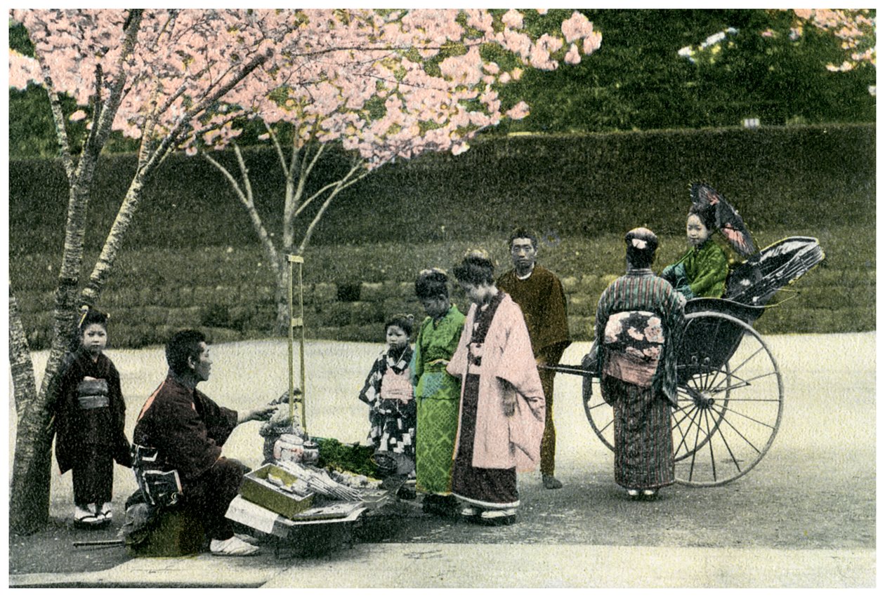 Een straatverkoper, Japan, 1904 door Unbekannt