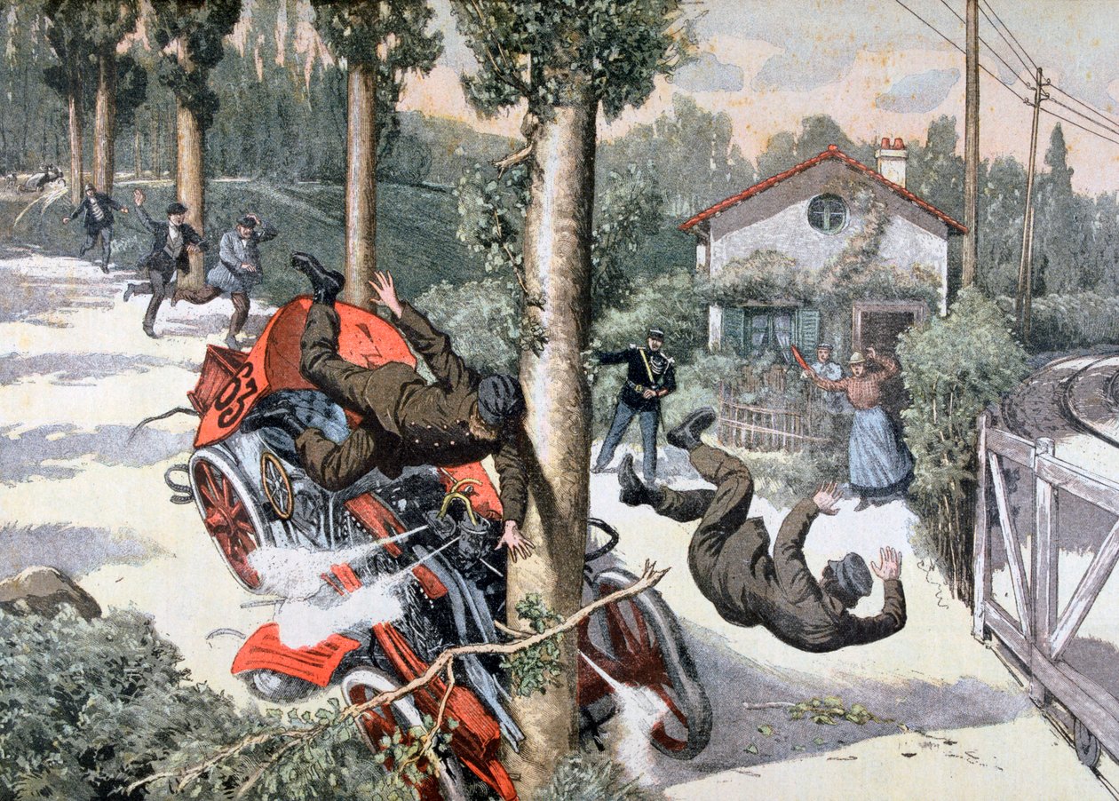 Een vreselijk ongeluk, Parijs naar Madrid race, 1903 door Unbekannt