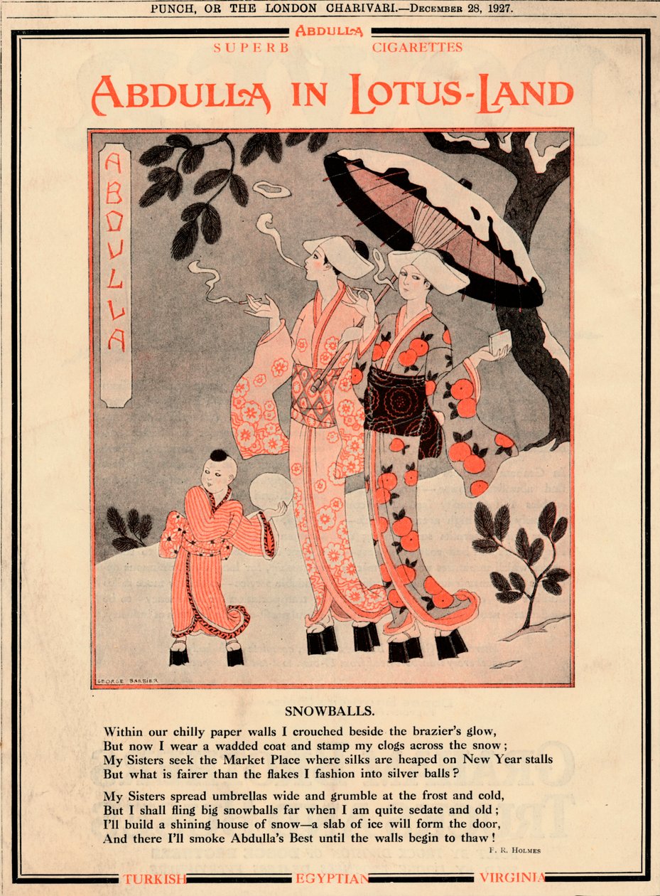 Abdullas in Lotus-Land - Sneeuwballen, 1927 door Unbekannt