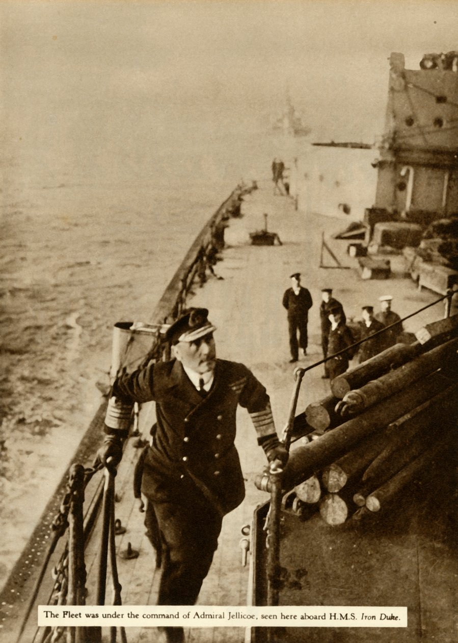Admiraal Jellicoe aan boord van HMS Iron Duke, 1914, 1935 door Unbekannt