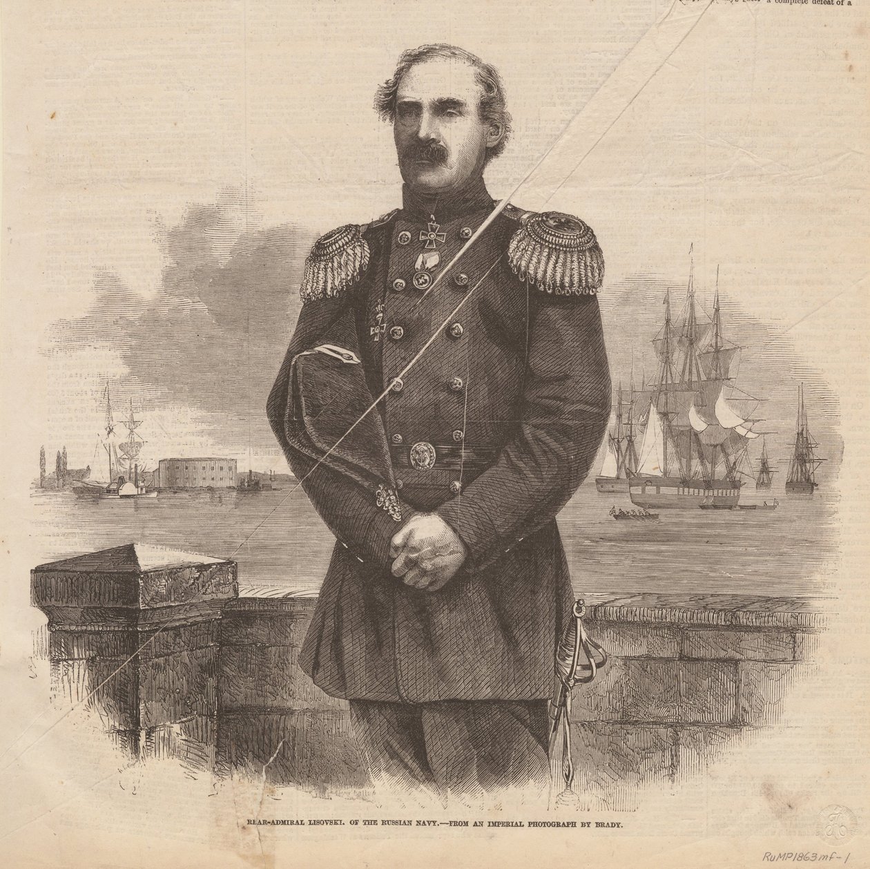 Admiraal Stepan Stepanovich Lesovsky 1816-1866, 1863 door Unbekannt