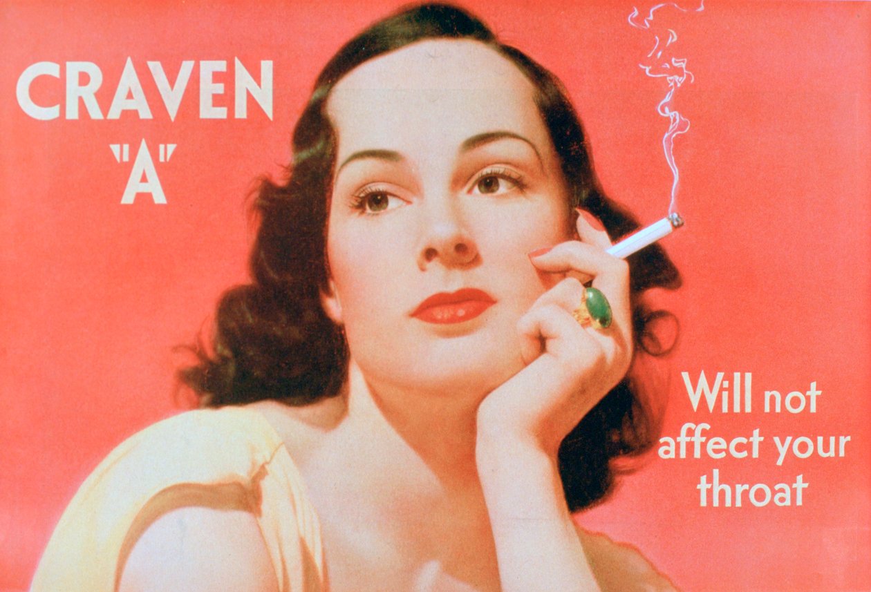 Advertentie voor Craven A sigaretten door Unbekannt