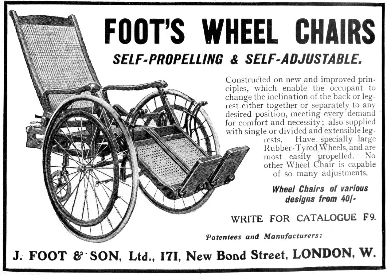 Advertentie voor Foots rolstoelen door Unbekannt