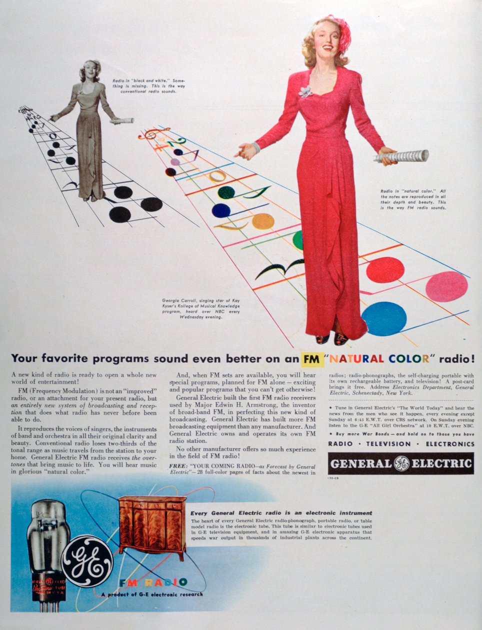 Advertentie voor General Electric FM-radio