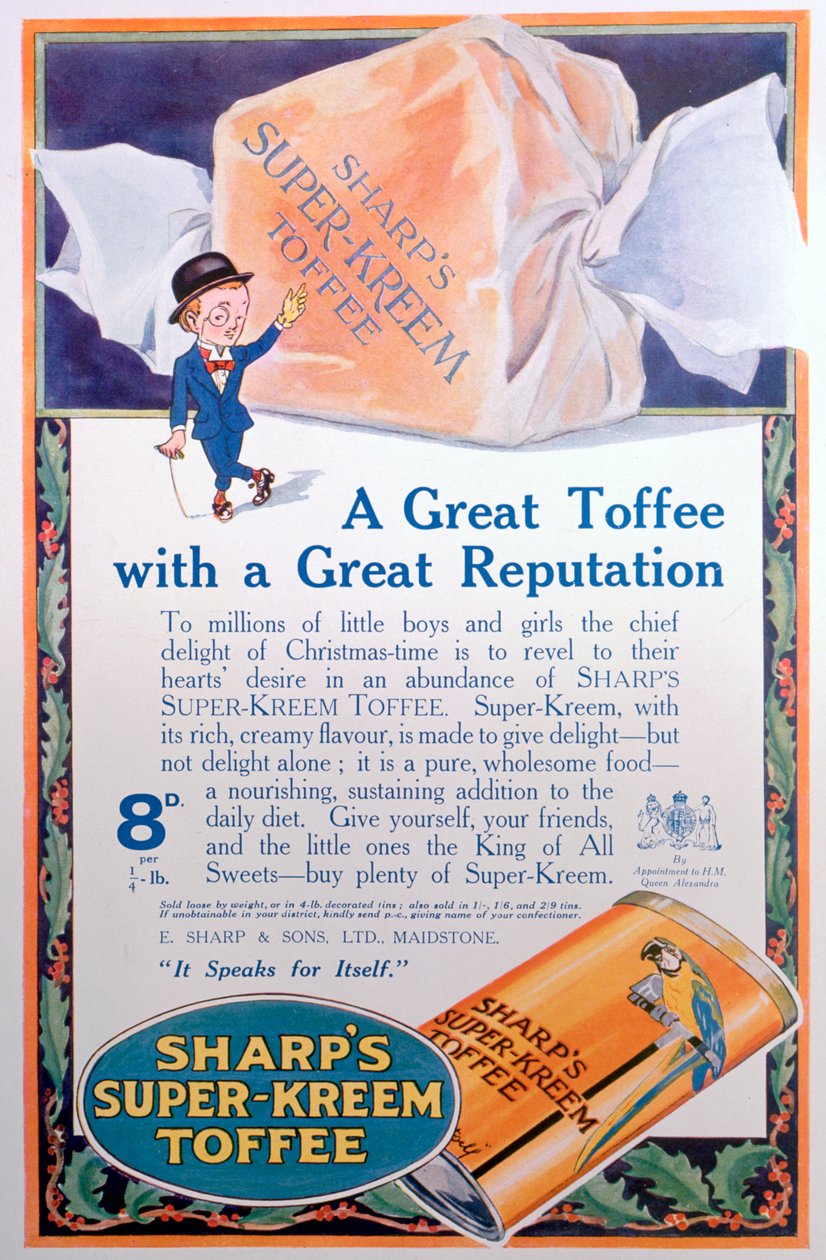 Advertentie voor Sharps Super-Kreem Toffee, 1922 door Unbekannt
