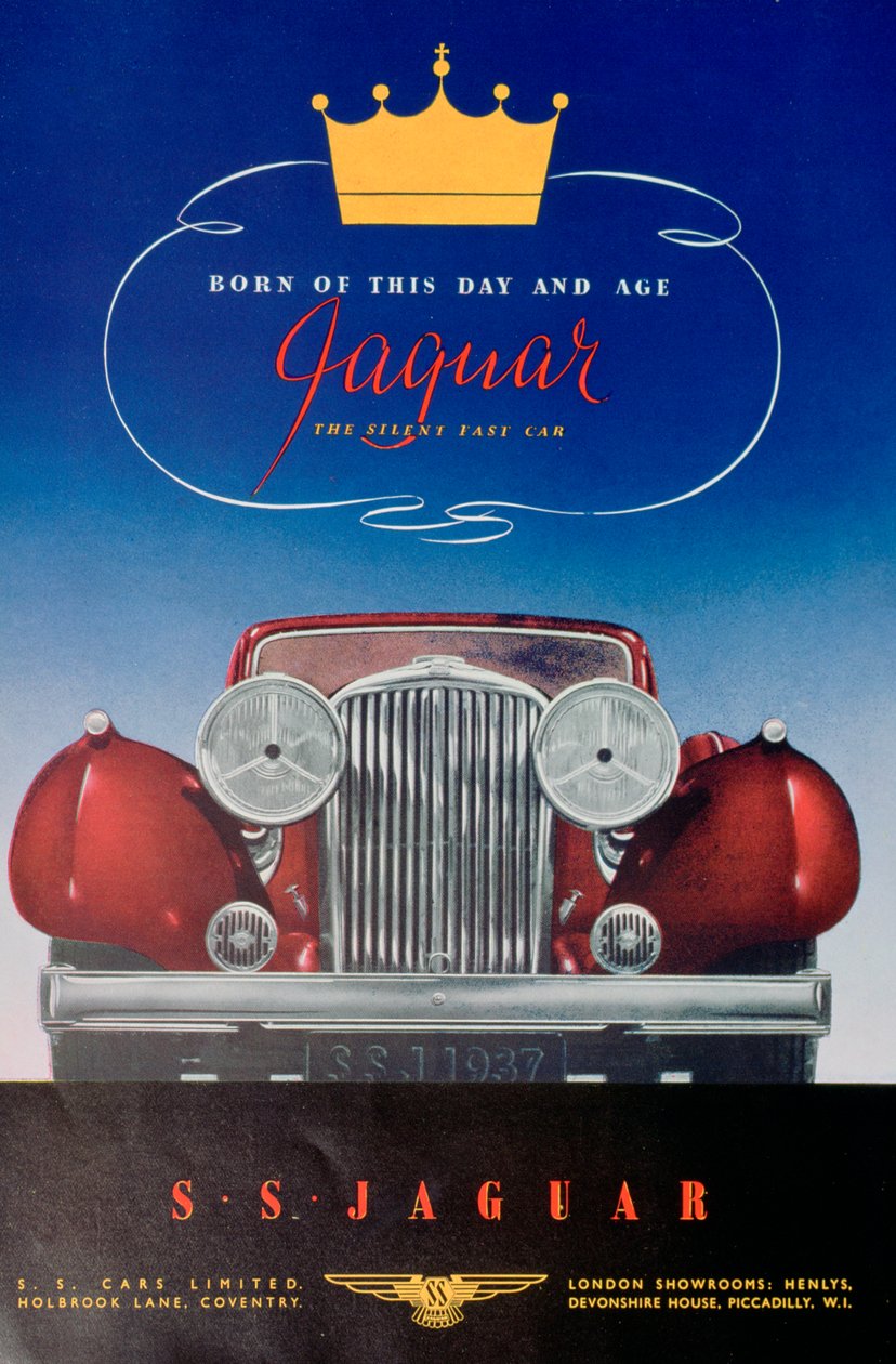 Advertentie voor de Jaguar SS auto, 1937 door Unbekannt