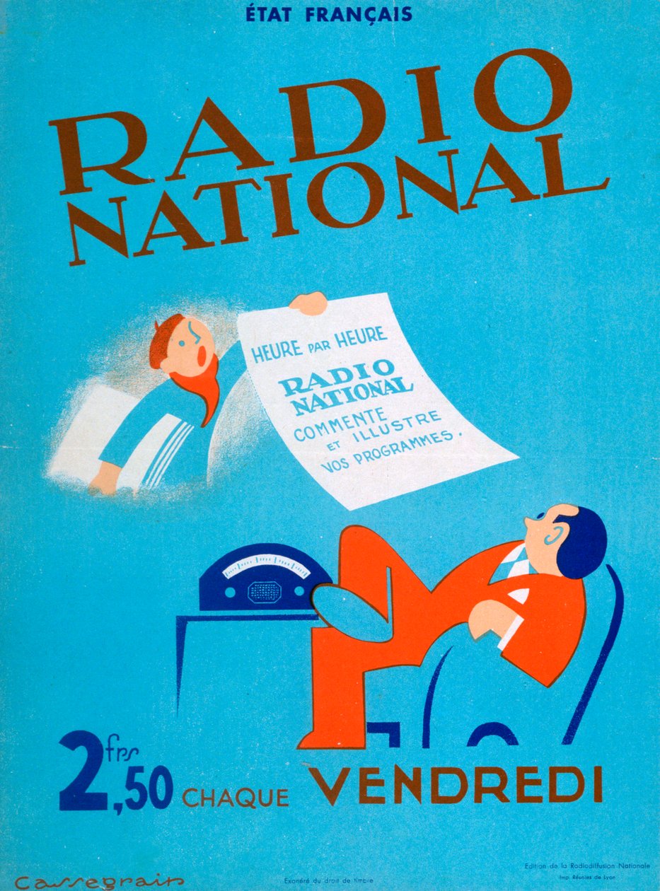 Advertentie voor Franse Radio National, 20e eeuw door Unbekannt