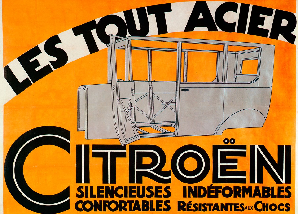 Advertentie voor volledig stalen Citroen-auto