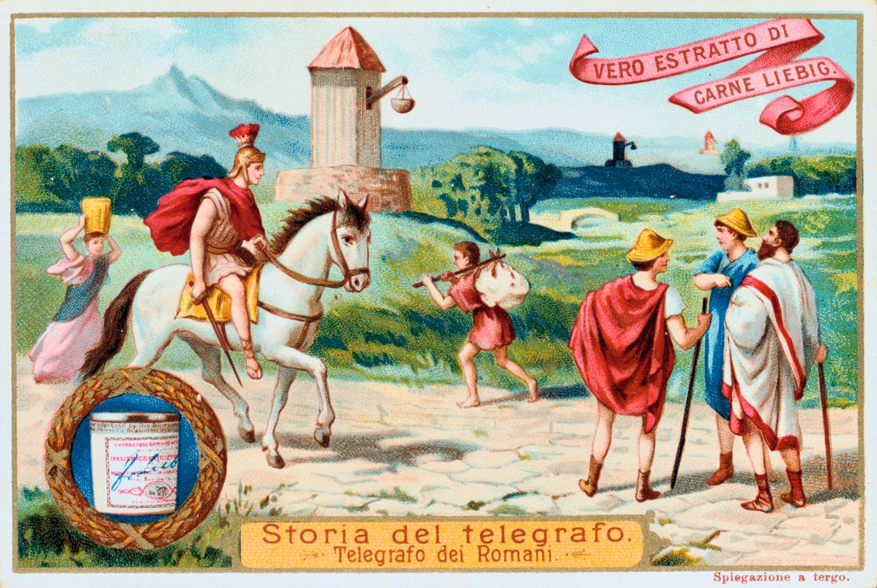 Luchttelegraaf: oude Romeinse sein torens, c1900 door Unbekannt