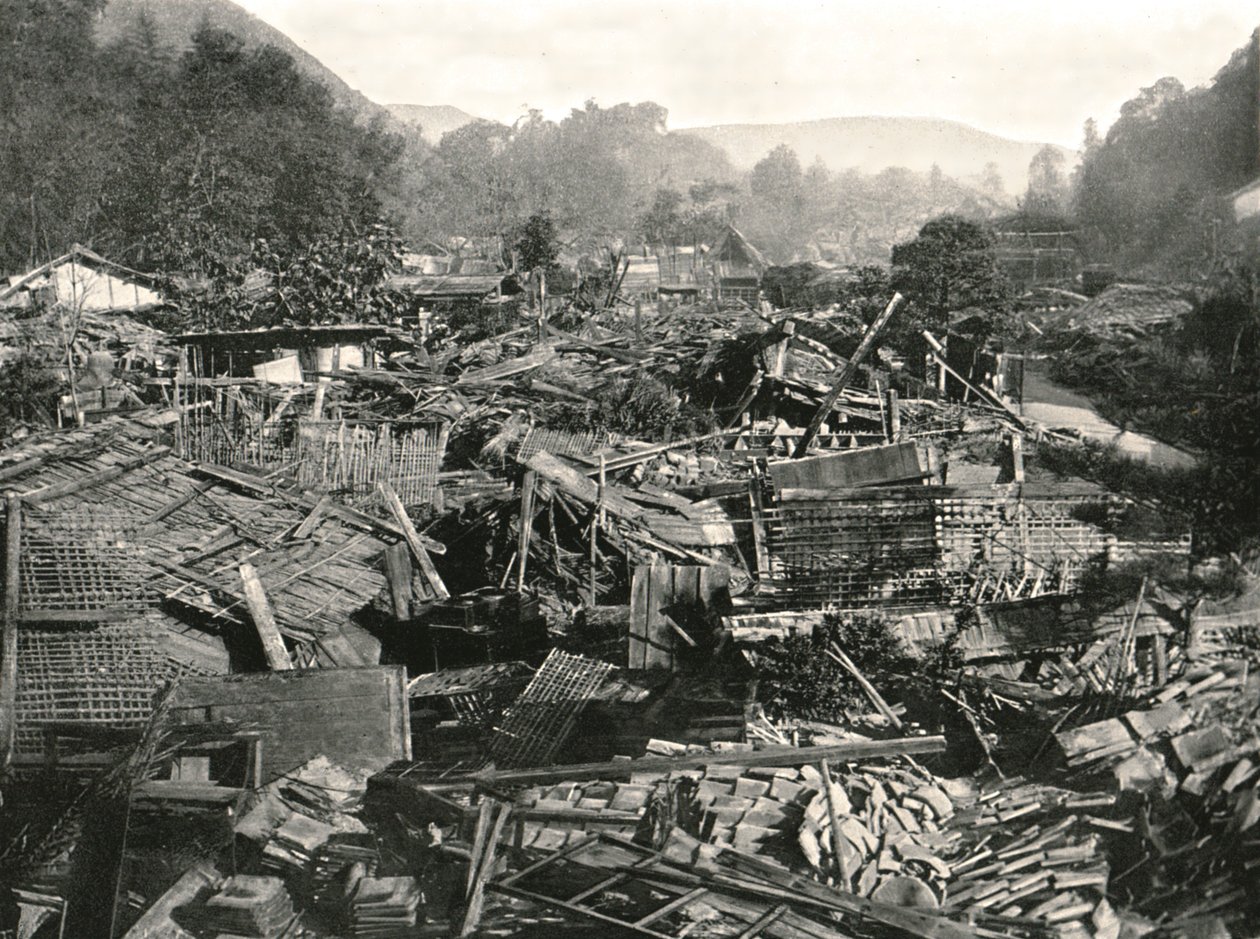 Na de aardbeving, Gifu, Japan, 1895 door Unbekannt