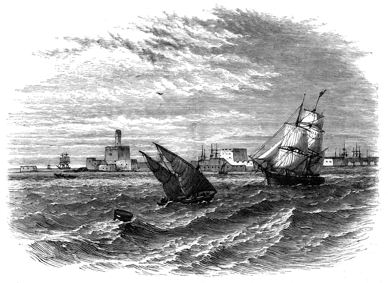 Alexandrië vanaf de zee, Egypte, ca. 1890 door Unbekannt