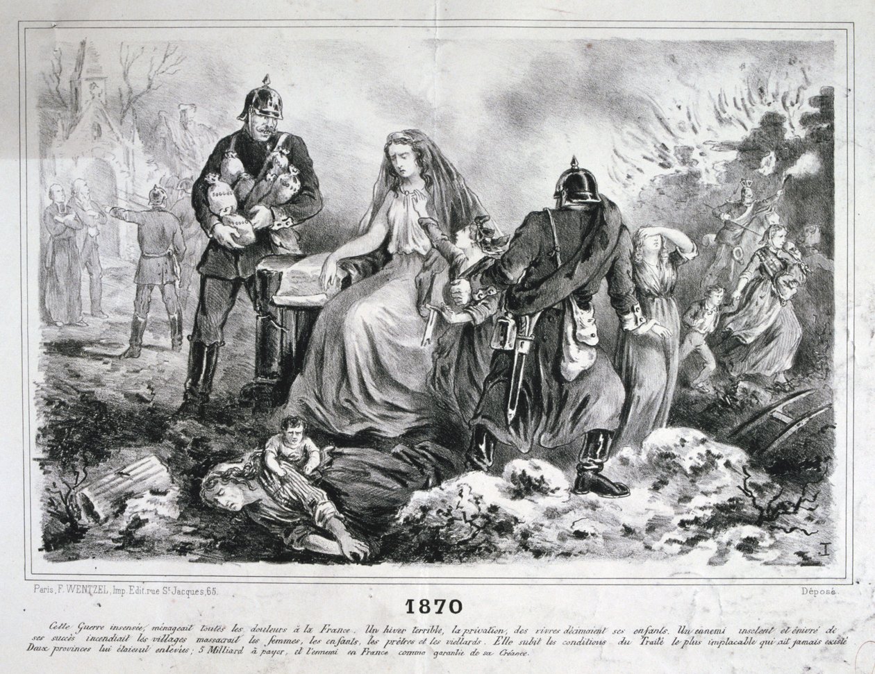 Allegorische cartoon, Frans-Duitse Oorlog door Unbekannt