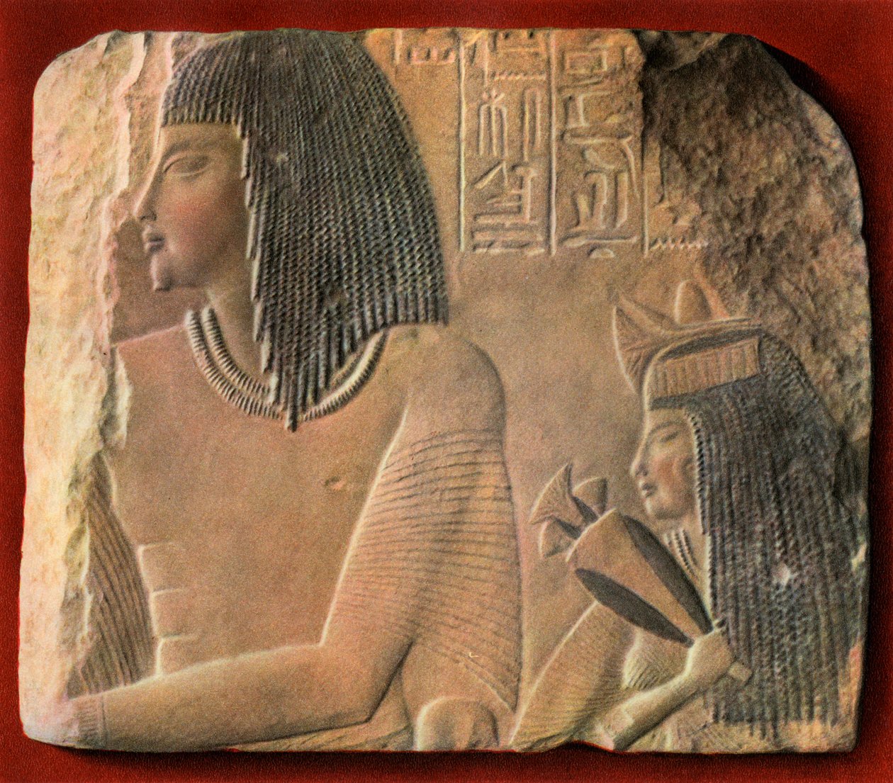 Een Egyptisch kalkstenen reliëf door Unbekannt