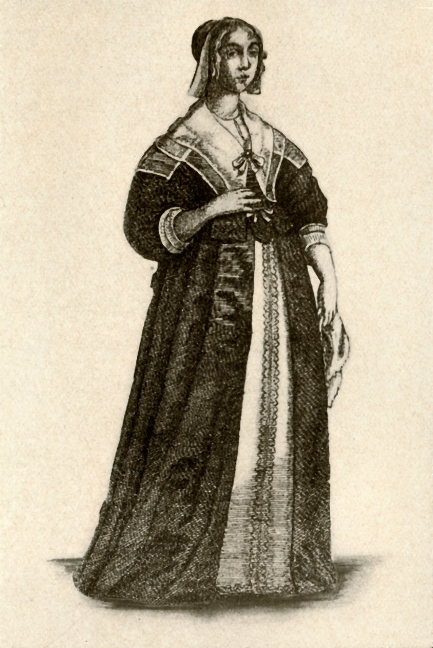 Een Engelse dame in huisjurk, 1640 door Unbekannt