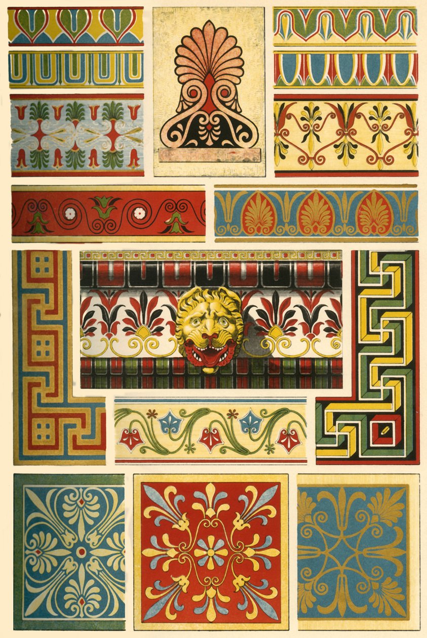 Oude Griekse polychrome architectuur, 1898 door Unbekannt
