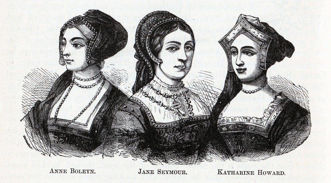 Anne Boleyn. Jane Seymour. Katharine Howard, 1882 door Unbekannt