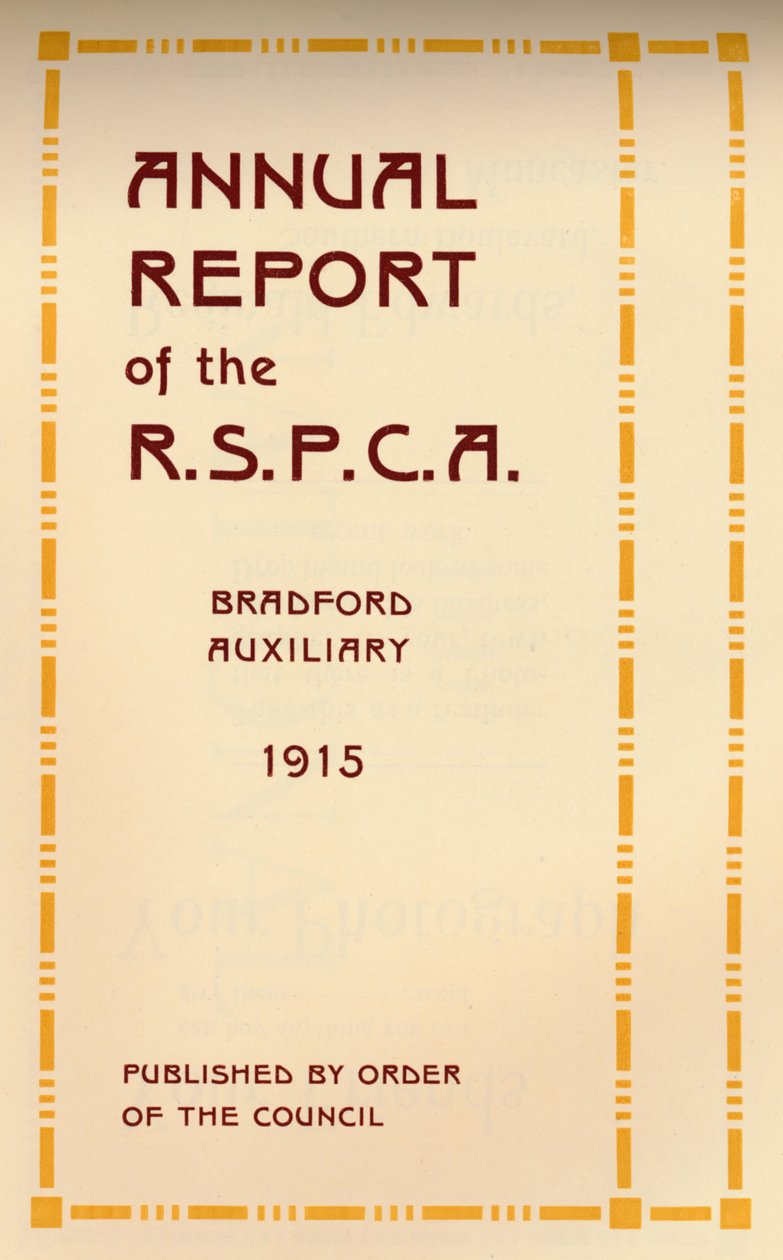 Jaarverslag van de R.S.P.C.A., 1916 door Unbekannt