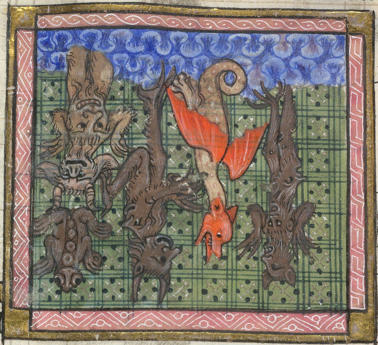 Apocalyps, Detail: Demonen vallen uit de hemel, ca. 1370-1375 door Unbekannt