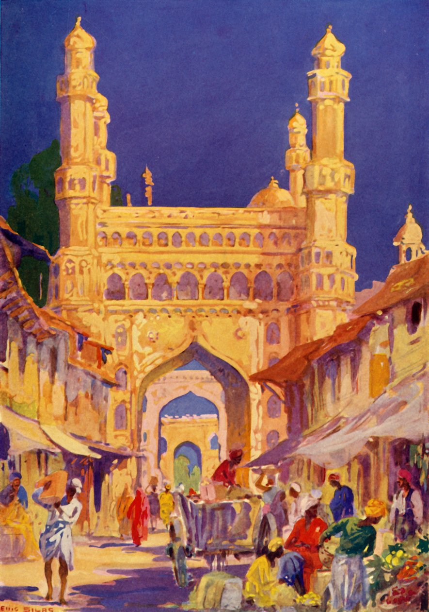 Bij de Char Minar in Hyderabad, ca. 1948 door Unbekannt