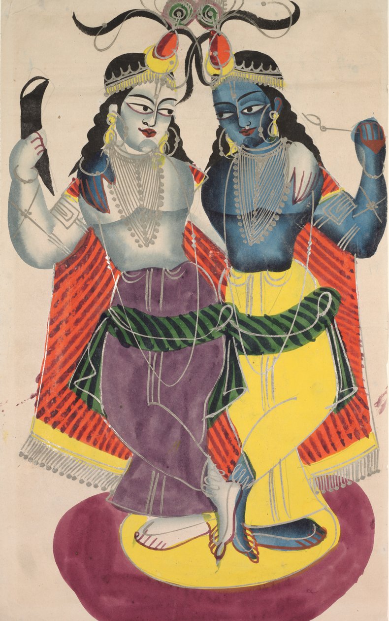 Balarama en Krishna, 1800s door Unbekannt