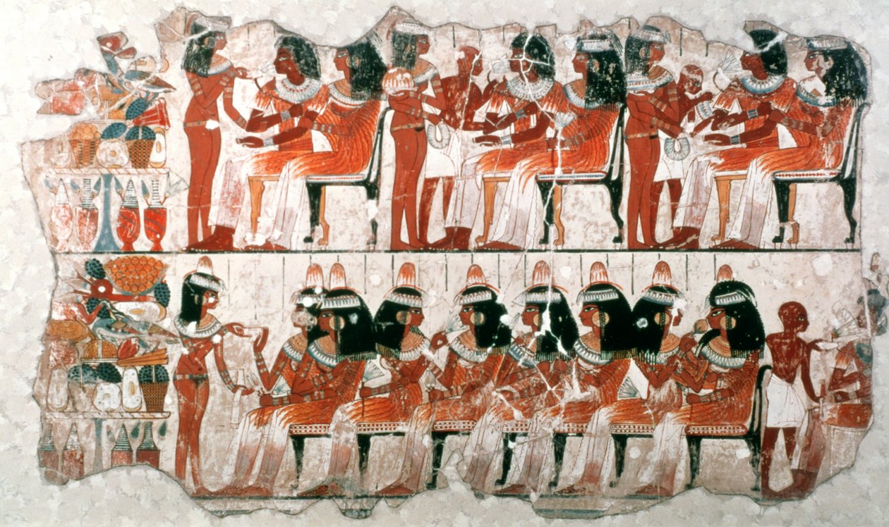 Banketscène, 1350 v.Chr. door Unbekannt