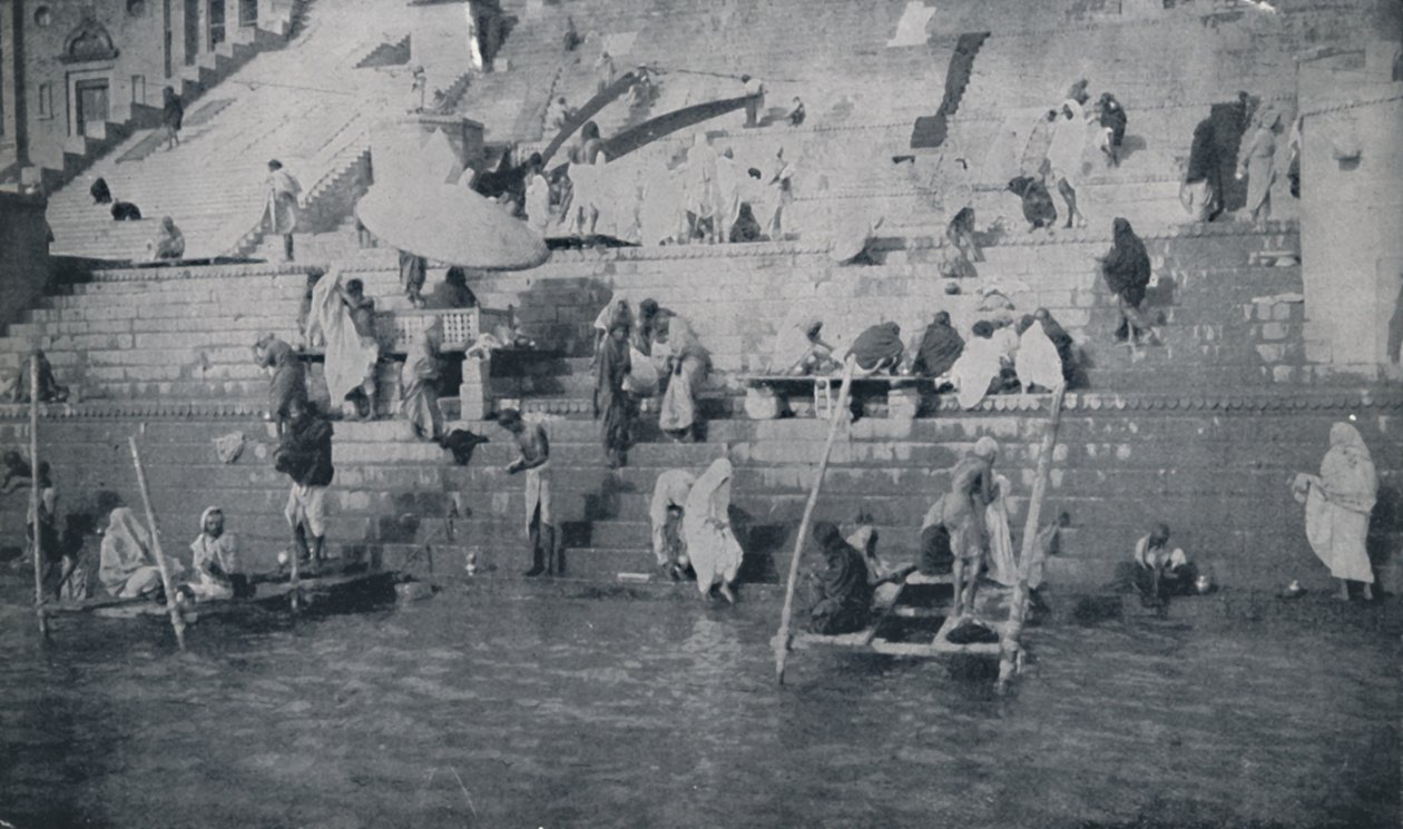 Baden in Benares door Unbekannt