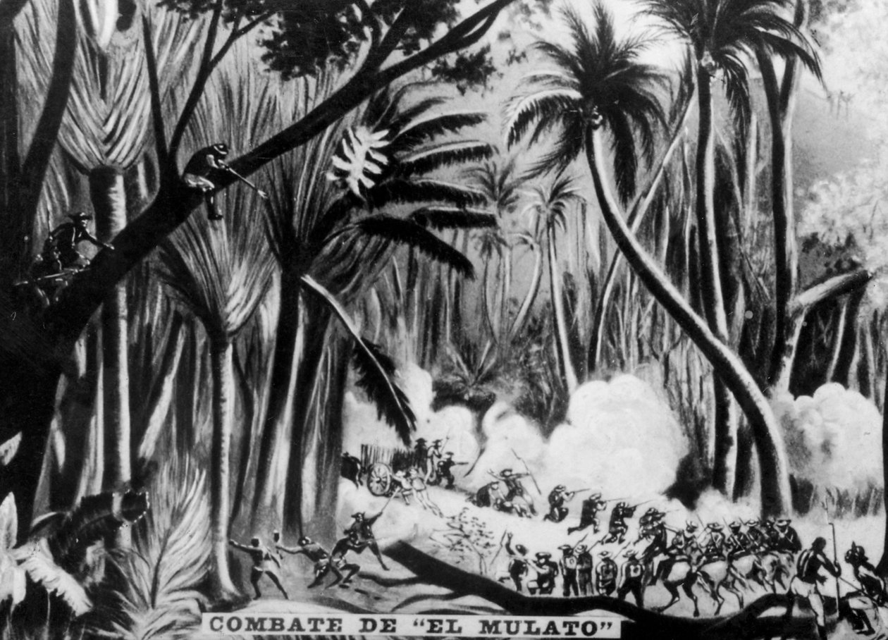 Slag tijdens de Cubaanse Onafhankelijkheidsoorlog, 1895 door Unbekannt