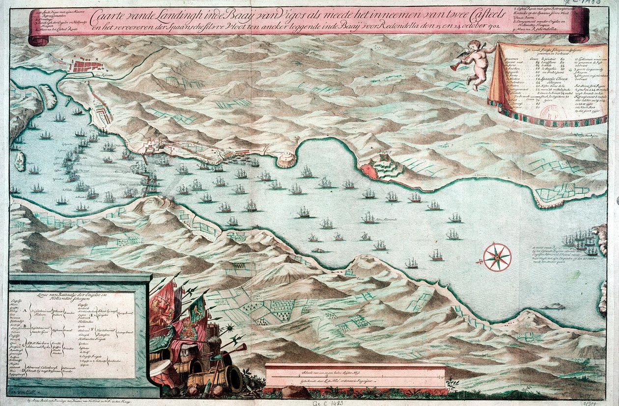 Slag bij Vigo Bay, Spanje, 12 oktober 1702 door Unbekannt