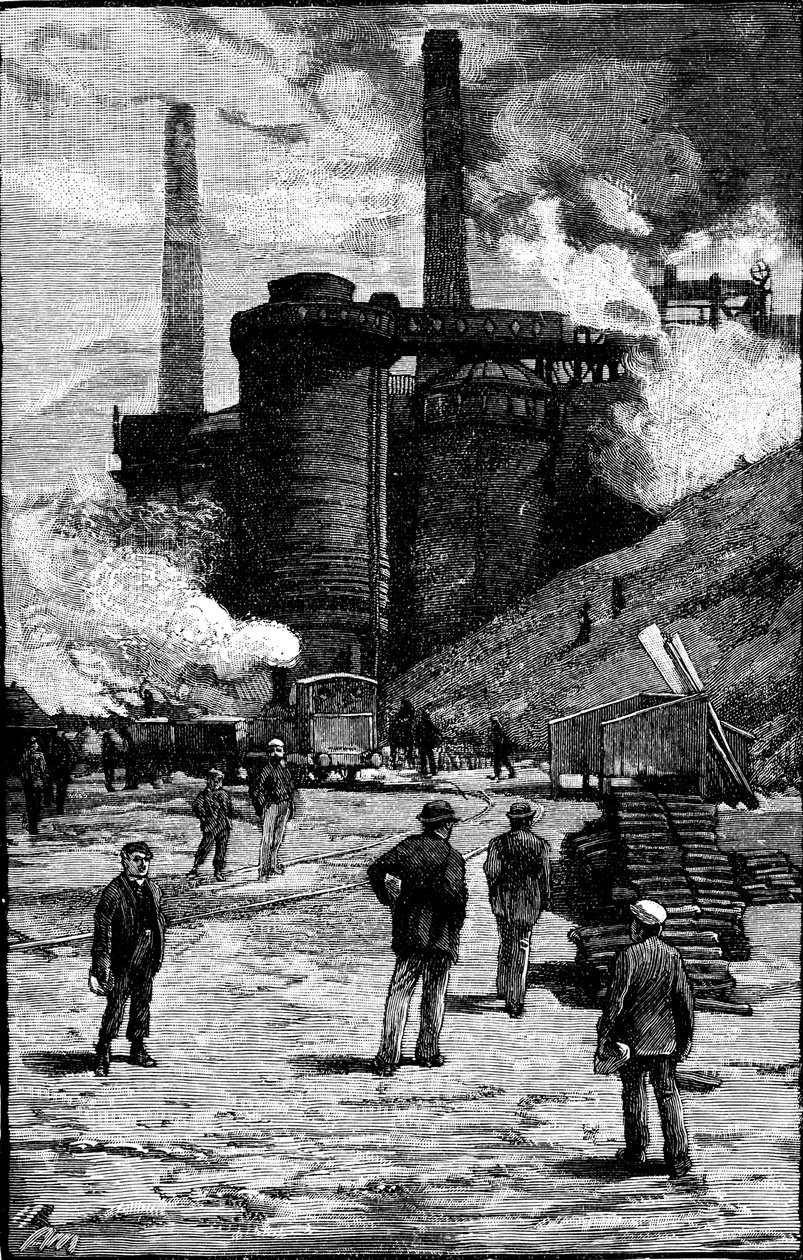 Hoogovens, Zuid-Wales, 1885 door Unbekannt