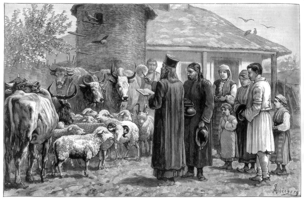 Zegenen van huisdieren, Bulgarije, 1887 door Unbekannt