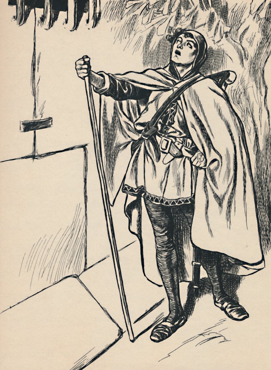 Blondel zingt onder Richards raam, ca. 1907 door Unbekannt