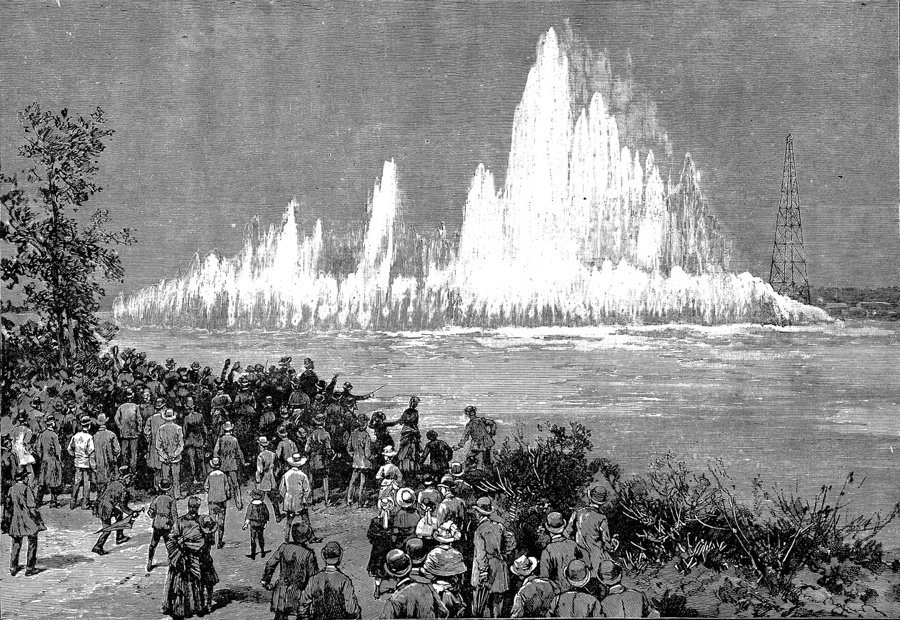 Opblazen van Flood Rock, 1885 door Unbekannt