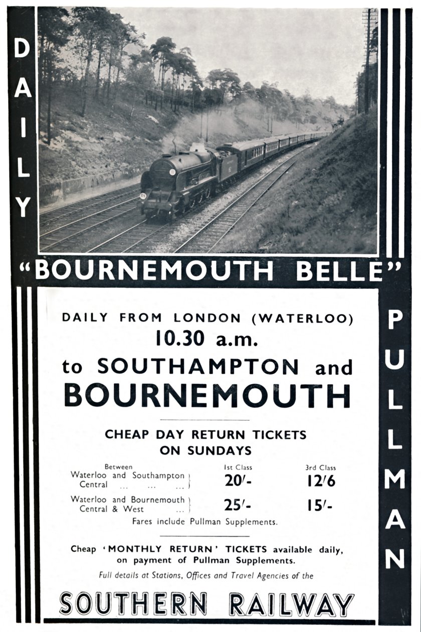 Bournemouth Belle - Southern Railway, 1936 door Unbekannt