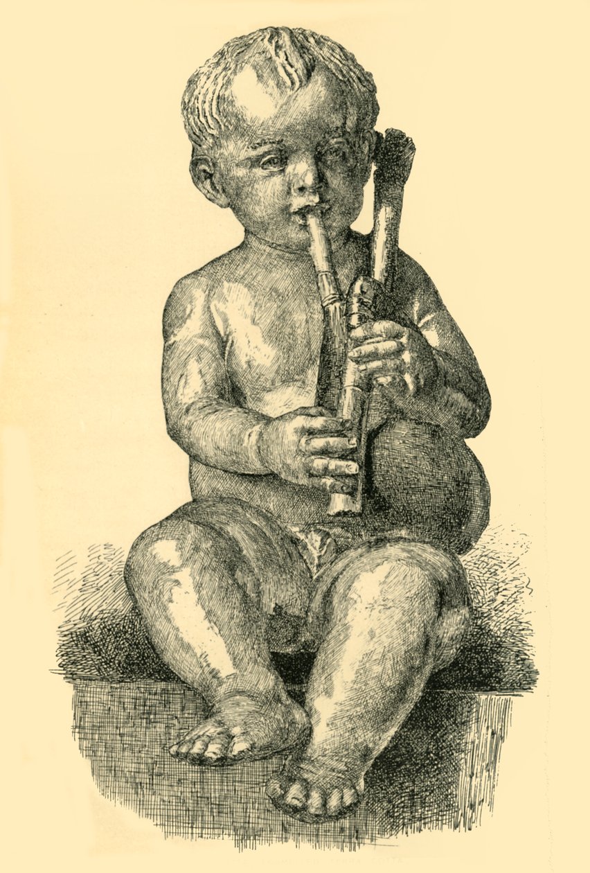 Jongen die doedelzak speelt, ca. 1490-1520 door Unbekannt