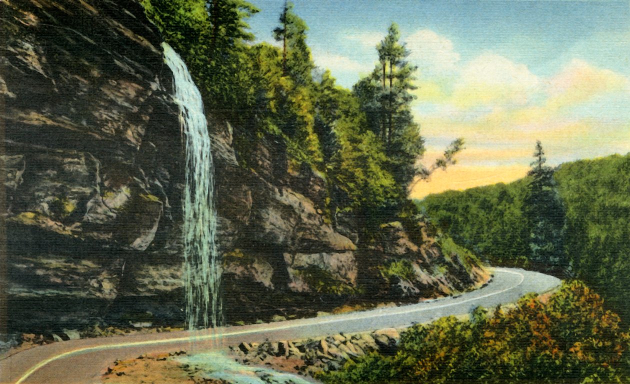 Bridal Veil Falls, West-Noord-Carolina, 1942 door Unbekannt