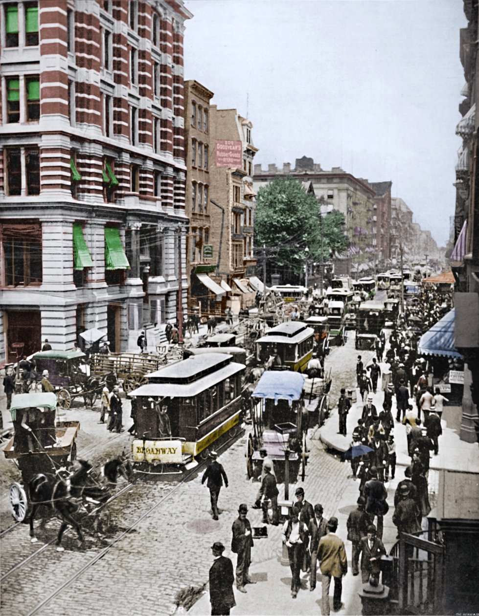 Broadway, New York, 19e eeuw door Unbekannt