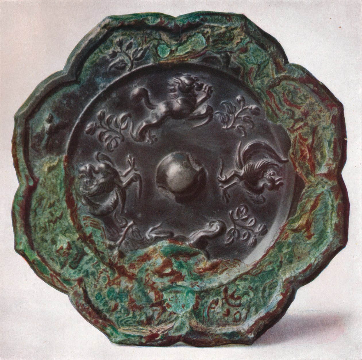 Bronzen spiegel: Tang-dynastie, 618-907 door Unbekannt