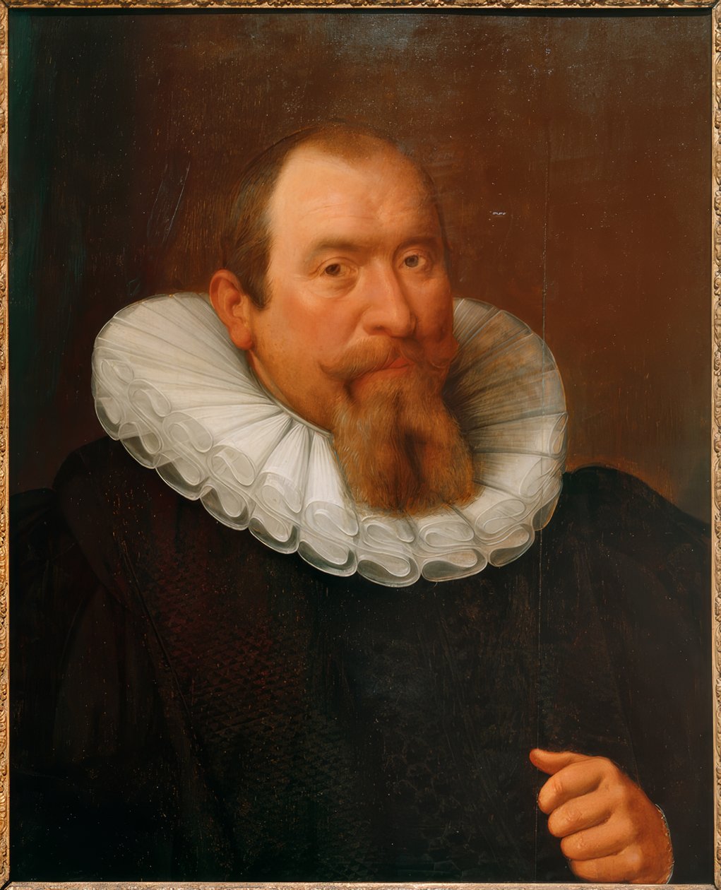 Portret van een heer met lange kinbaard, naar rechts door Unbekannt